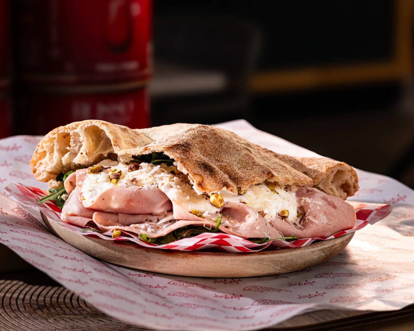 DAI Pizzeria focaccia sandwich food photography
